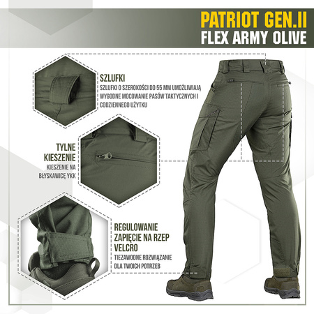 M-Tac Spodnie taktyczne Patriot Gen II Flex  - Army Olive