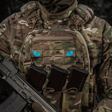 Naszywka Tiger Eyes Laser Cut (para)  - Multicam/Blue