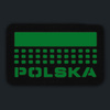 Naszywka Polska (z flagą) 50x80 Laser Cut  - Black/GID