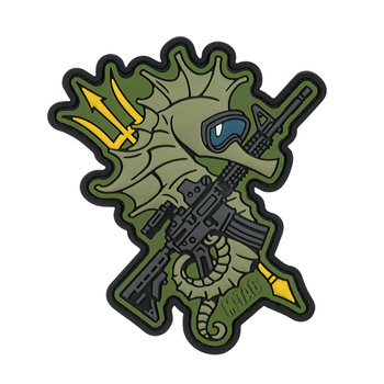 Naszywka Konik Morski (PVC) - Olive