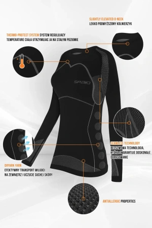 Koszulka termoaktywna THERMO-EVO, rękaw długi, damska - Black / Grey