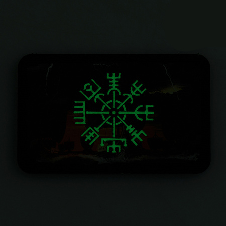 Naszywka Vegvisir/Drakkar (80x50 mm)  - Black/GID