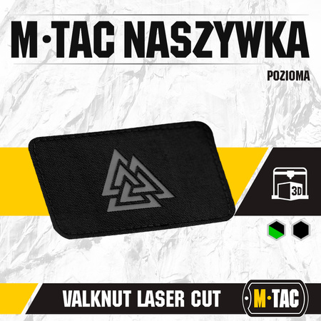 Naszywka Valknut pozioma Laser Cut  - Black/Grey
