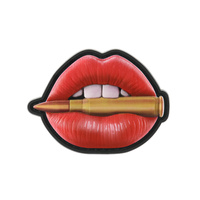 Naszywka usta PVC  - Red