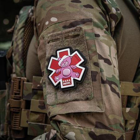 Naszywka Paramedic miś (PVC)  - Pink/Black