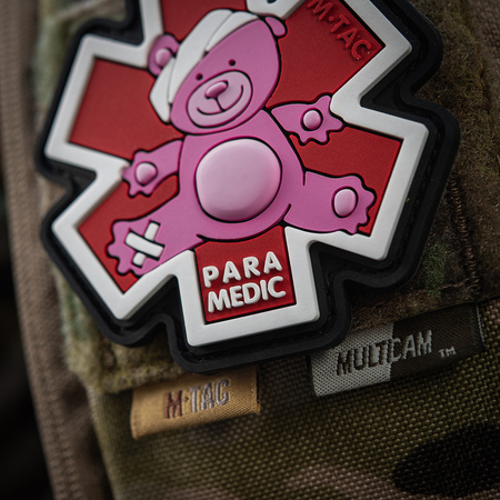 Naszywka Paramedic miś (PVC)  - Pink/Black