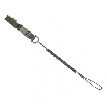 Smycz-Retraktor Medium Kombinowana Z D-Ringiem I Fastexem  - Olive