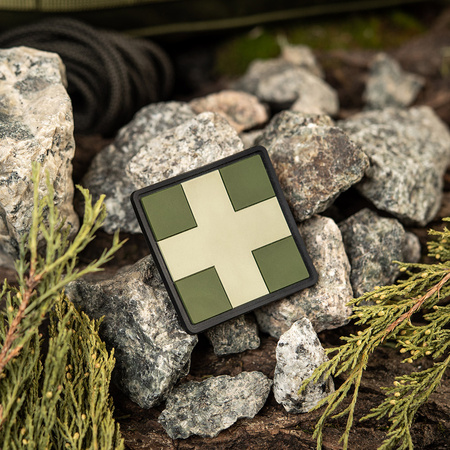 Naszywka Medic Cross Square PVC  - Olive