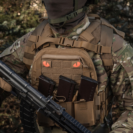 Naszywka Tiger Eyes Laser Cut (para)  - Coyote/Red