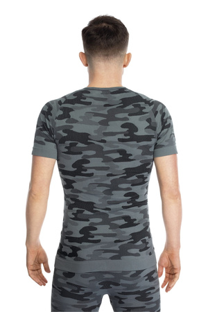 Koszulka termoaktywna MILITARY 01, rękaw krótki, męska - Steel Grey