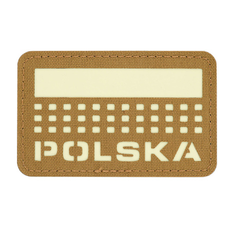 Naszywka Polska (z flagą) 50x80 Laser Cut  - Coyote/GID