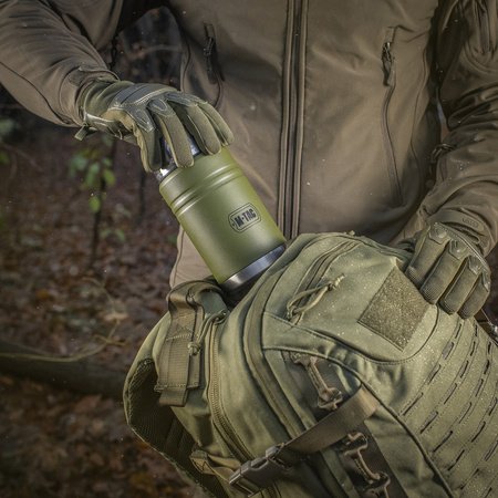 Termos na jedzenie z składaną łyżką ze stali nierdzewnej 750 Ml  - Olive