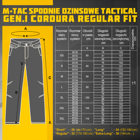 Spodnie Dżinsowe Tactical Gen.I Cordura Regular Fit  - Dark Denim