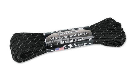 Atwood Rope MFG - Paracord 550-7 - 4 mm - Czarny odblaskowy - 15,24m