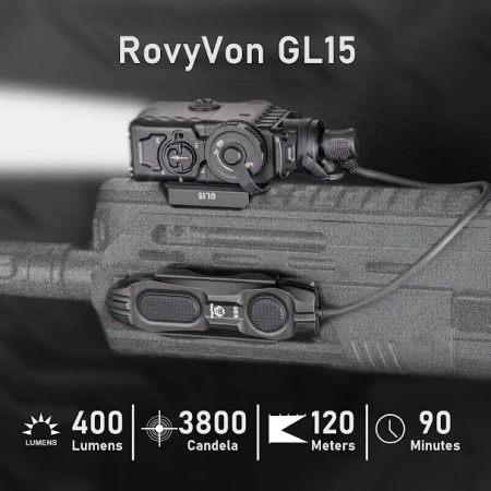 RovyVon GL15 - Światło widoczne i lasery, Black, Pin, Śruba