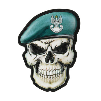 Naszywka Czaszka w Berecie Polska (Wojska Lądowe) - Green