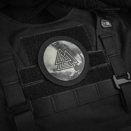 Naszywka Valknut/Drakkar (80mm)  - Black/GID