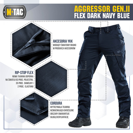 Spodnie taktyczne Aggressor Gen.II Flex  - Dark Navy Blue