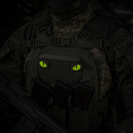 Naszywka Tiger Eyes Laser Cut (para)  - Ranger Green/Yellow