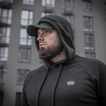 Bluza Hoodie Cotton Raglan Hard  - Black