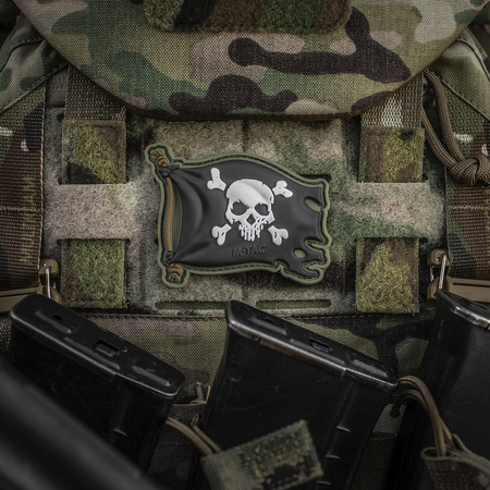 Naszywka Jolly Roger PVC  - Olive/Black