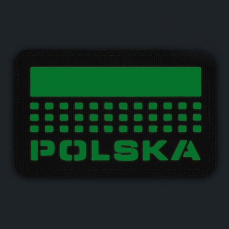 Naszywka Polska (z flagą) 50x80 Laser Cut  - Coyote/GID