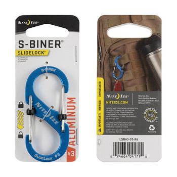 Nite Ize - Karabinek S-Biner® SlideLock® Aluminum #3 - Niebieski - LSBA3-03-R6