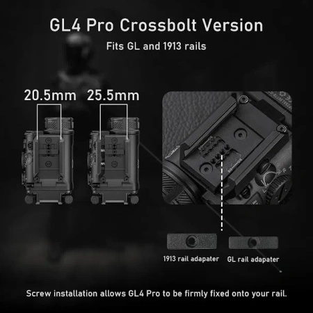 RovyVon GL4 Pro 4-in-1 (Latarka + Laser Zielony + IR), Black, Śruba