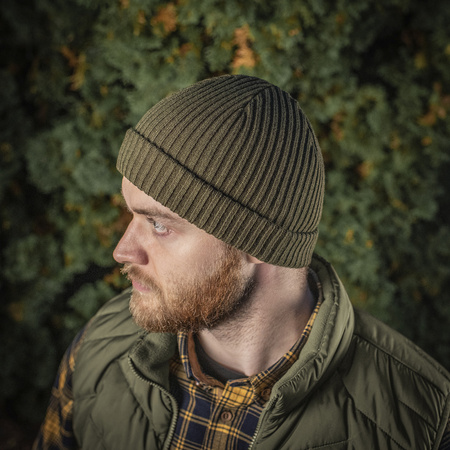 Czapka Dzianinowa na Chłodną i Zimną Pogodę 100% Akryl  - Olive