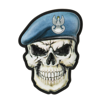 Naszywka Czaszka w Berecie(Obrona Wybrzeża) - Blue