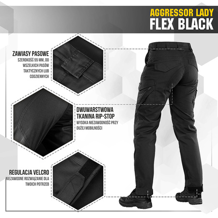 Spodnie Damskie Bojówki Aggressor Lady Flex  - Black
