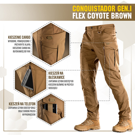 Spodnie taktyczne Conquistador Gen. I Flex  - Coyote Brown