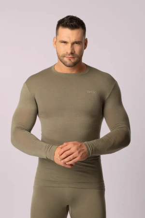 Koszulka termoaktywna MERINO, rękaw długi, męska - Green