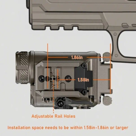 RovyVon GL4 Pro 4-in-1 (Latarka + Laser Zielony + IR), Desert Tan, QD