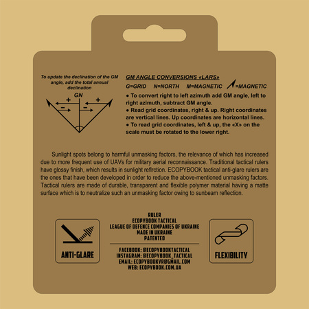 Ecopybook Tactical Ruler Protractor round (130mm) NATO  - Color