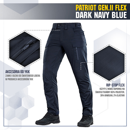 M-Tac Spodnie taktyczne Patriot Gen II Flex  - Dark Navy Blue