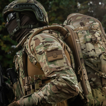 Naszywka Flaga Ukrainy z Herbem Wypukła PVC  - Coyote