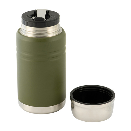 Termos na jedzenie z składaną łyżką ze stali nierdzewnej 750 Ml  - Olive