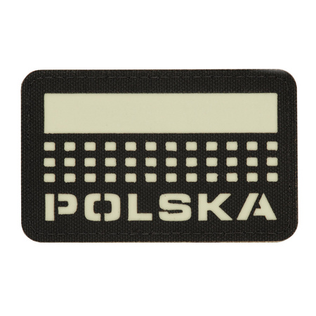 Naszywka Polska (z flagą) 50x80 Laser Cut  - Black/GID