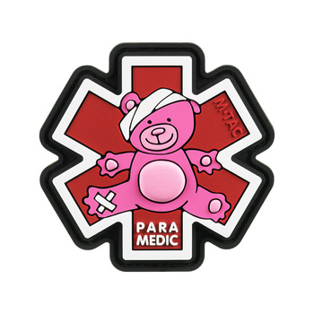 Naszywka Paramedic miś (PVC) - Pink/Black