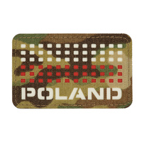 Naszywka Poland (z flagą) 50x80 Laser Cut  - Multicam/White/Red