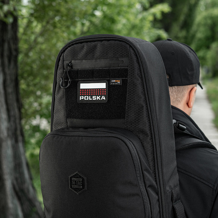 Naszywka Polska (z flagą) 50x80 Laser Cut  - Black/White/Red