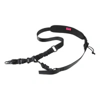 TacBull | Jednopunktowy pas nośny do broni z karabińczykiem i szybką regulacją długości | Czarny