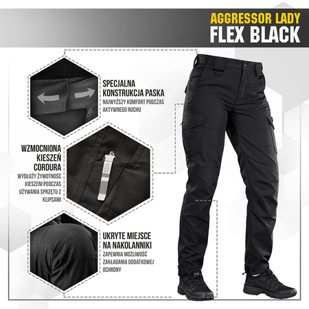Spodnie Damskie Bojówki Aggressor Lady Flex  - Black
