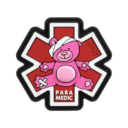Naszywka Paramedic miś (PVC)  - Pink/Black