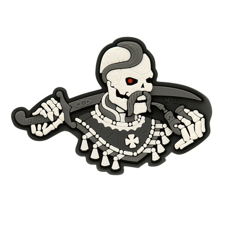 Naszywka Więcej razu nie umierać 3D PVC  - Grey/White