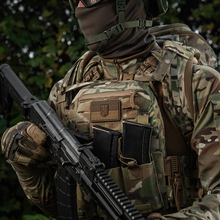 Naszywka Flaga Ukrainy z Herbem Wypukła PVC  - Coyote