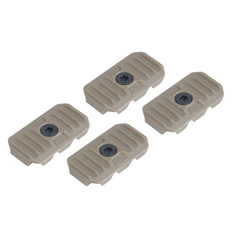 Strike Industries - Krótkie osłony szyny M-LOK z systemem zarządzania kablami - 4 szt. - SI-AR-CM-COVER-S-FDE
