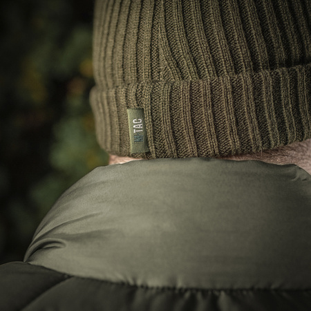 Czapka Dzianinowa na Chłodną i Zimną Pogodę 100% Akryl  - Olive