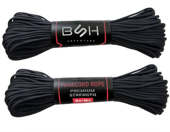 Linka Paracord Premium Strength BSH ADVENTURE Czarna BR-006B